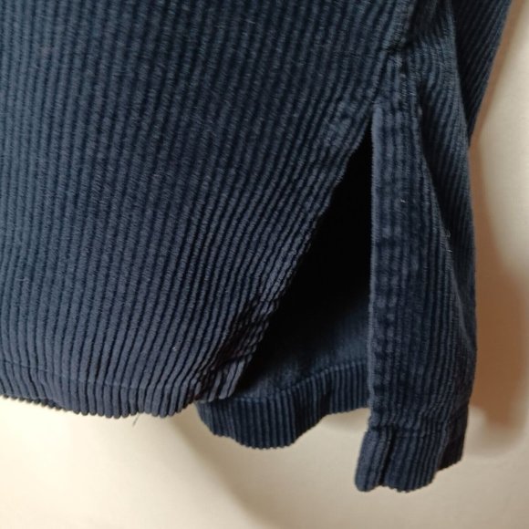 Lauren Ralph Lauren Womens Large Shirt Jacket Blue Corduroy Wide Wale Oversized - Picture 6 of 10